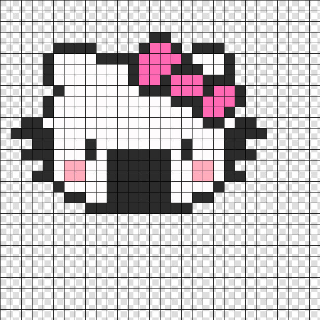 Transparent Hello Kitty Bow Png   Pixel Art Hello Kitty Easy  Png DownloadTransparent PNG