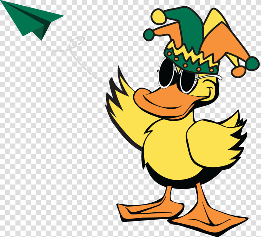 Duck Mascot Throwing Paper Airplane   Quick Quack Car Wash Values  HD Png DownloadTransparent PNG