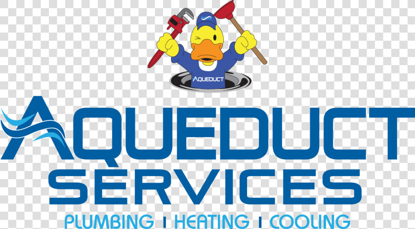 Aqueduct Services  Plumbing  Heating  amp  Cooling Logo   Cartoon  HD Png DownloadTransparent PNG