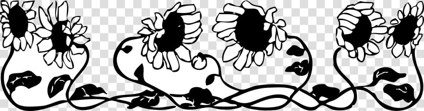 Sunflower Black And White Sunflower Border Clipart   Black And White Sunflower Border Clipart  HD Png DownloadTransparent PNG