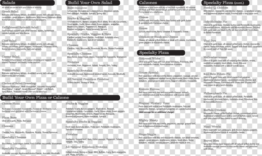 Mellow Mushroom Charleston Menu  HD Png DownloadTransparent PNG