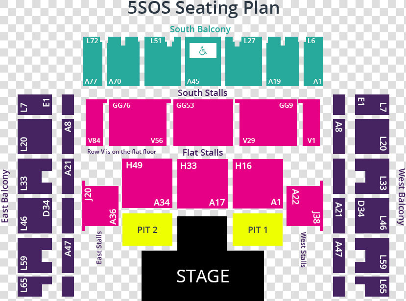 5sos Seating Plan   Brighton Centre Seating Plan  HD Png DownloadTransparent PNG