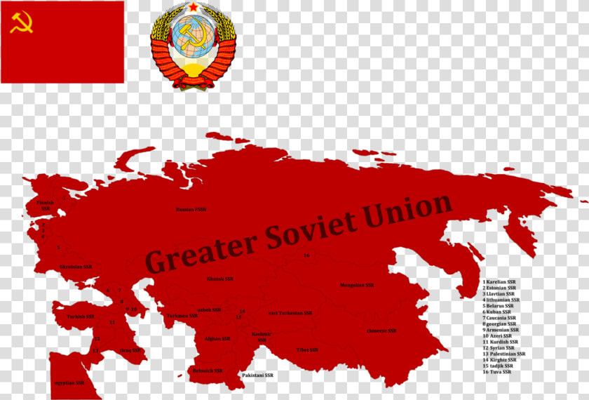 Transparent Communist Flag Png   Soviet Union Biggest Map  Png DownloadTransparent PNG