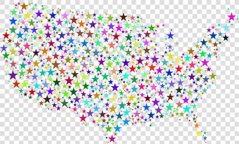 United States Map Prismatic Stars Clip Arts   Red White And Blue Border Design  HD Png DownloadTransparent PNG