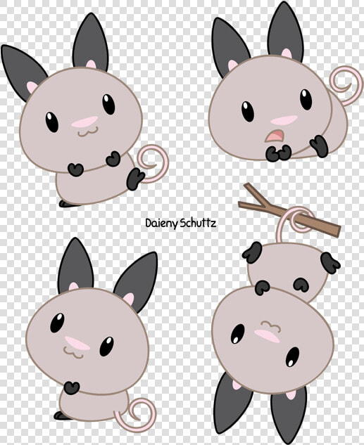 Chibi Big eared Opossum By Daieny   Chibi Animals  HD Png DownloadTransparent PNG