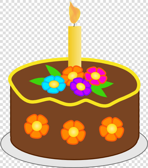 Chocolate Birthday Cake Clip Art At Clker   Small Clip Art Birthday Cake  HD Png DownloadTransparent PNG