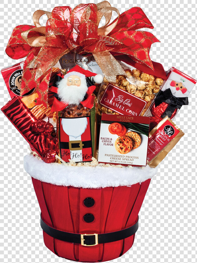 Santa Bucket   Christmas Decorated Gift Bucket  HD Png DownloadTransparent PNG