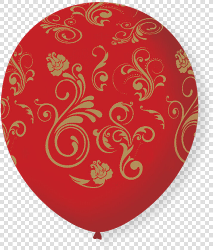 Balão N9 Arabesco Vermelho dourado   Balão Vermelho Com Dourado  HD Png DownloadTransparent PNG