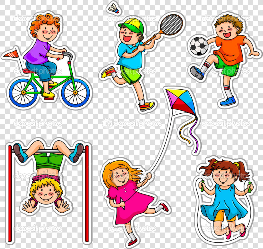 Sports Kids Clipart Depositphotos Active Playing Transparent   Games Clipart  HD Png DownloadTransparent PNG