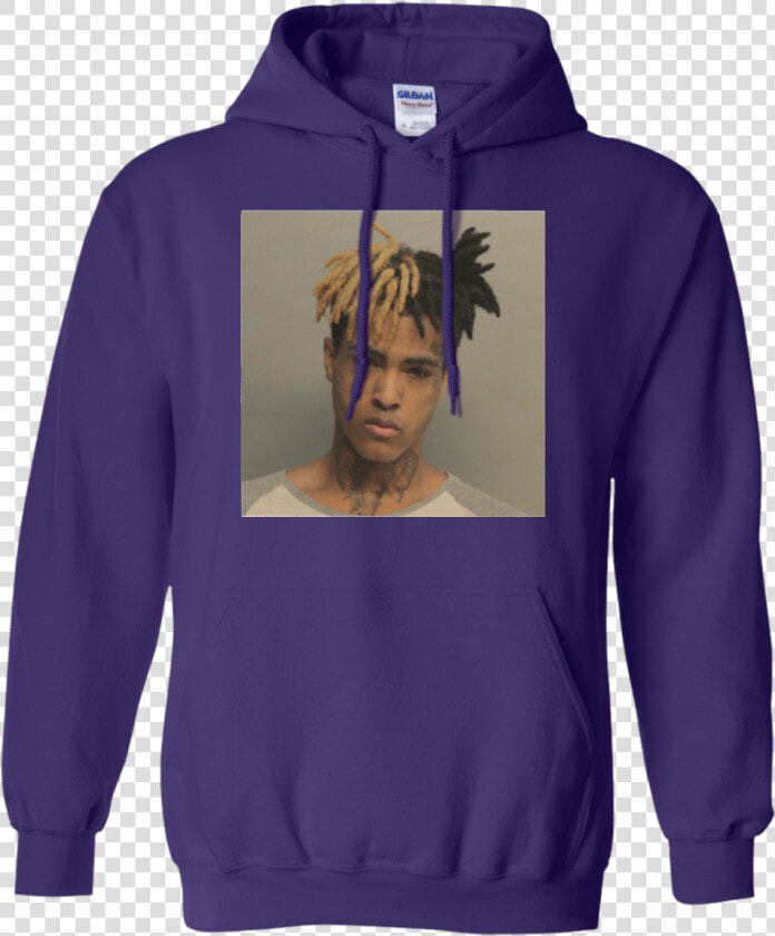 Xxxtentacion Mugshot Hoodie   Purple Xxxtentacion Mugshot Hoodie  HD Png DownloadTransparent PNG