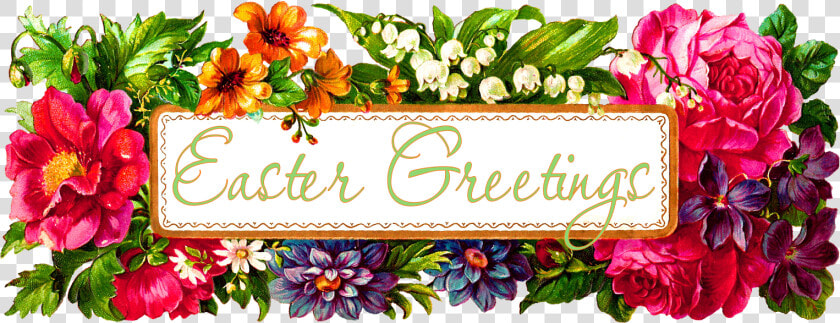 Easter Greeting Digital Wildflowers   Rectangle Floral Frame Png  Transparent PngTransparent PNG