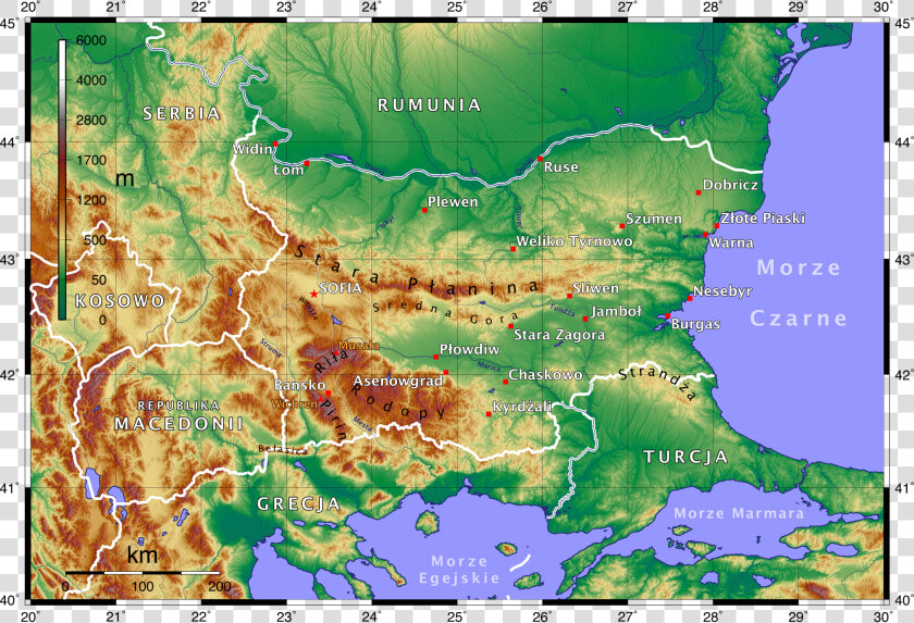 Topographic Map Of Bulgaria Polish   Bulgaria Topographic Map  HD Png DownloadTransparent PNG