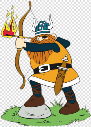 Halvar The Viking Aiming Flaming Arrow   Illustration  HD Png DownloadTransparent PNG