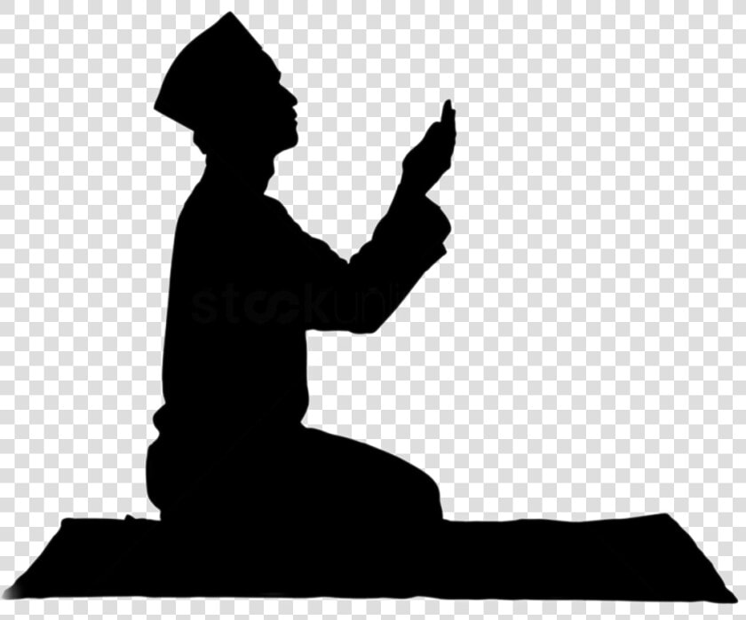 Transparent Pray Clipart Black And White   Silhouette Muslim Praying  HD Png DownloadTransparent PNG