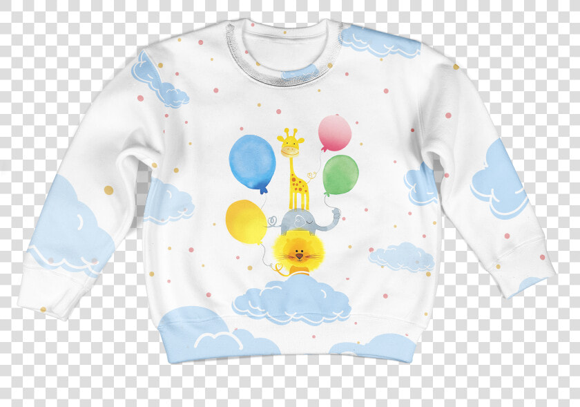 Gearhuman 3d Pets And Balloons On The Cloud Custom   Long sleeved T shirt  HD Png DownloadTransparent PNG