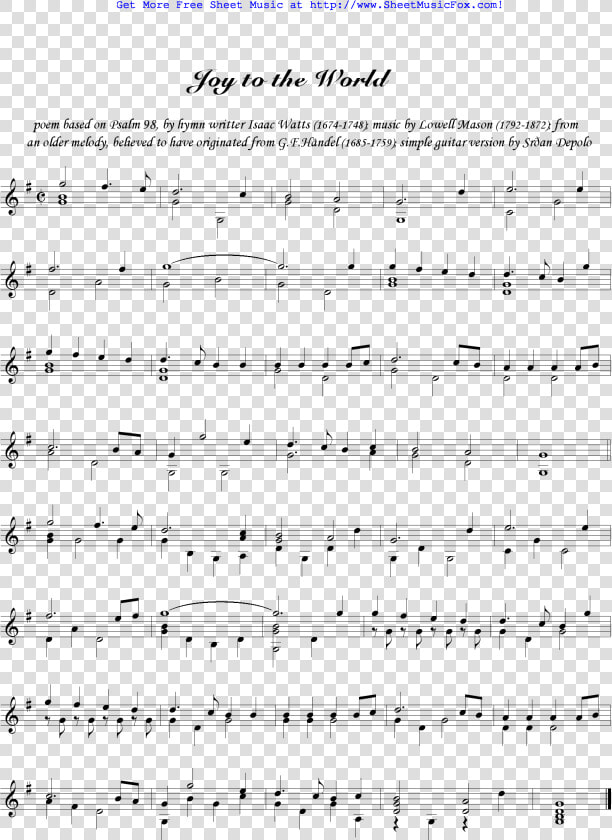 Joy To The World Sheet Music   Sheet Music  HD Png DownloadTransparent PNG