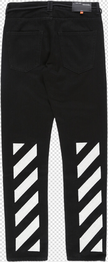 Off white Diagonal Slim Regular Jeans   Off White Jeans Black  HD Png DownloadTransparent PNG