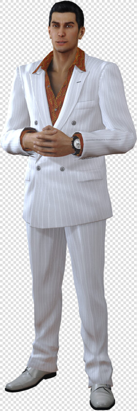 Com Yakuza 0 Kazuma Kiryu White Suit Standing Formal   Kiryu You Know I Had To Do  HD Png DownloadTransparent PNG