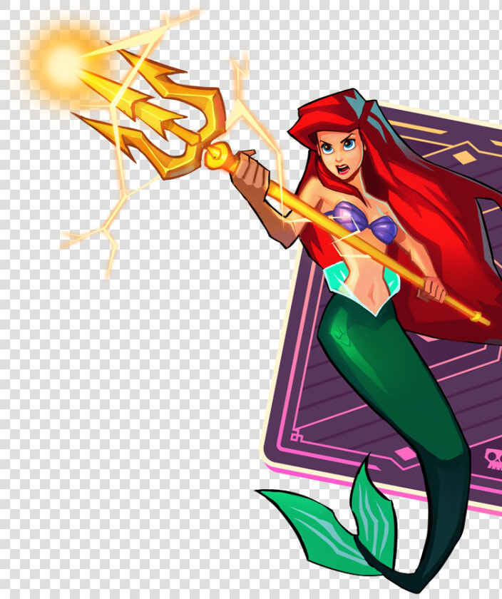 Ariel From The Little Mermaid Holding Trident   Disney Sorcerer  39 s Arena Ariel  HD Png DownloadTransparent PNG