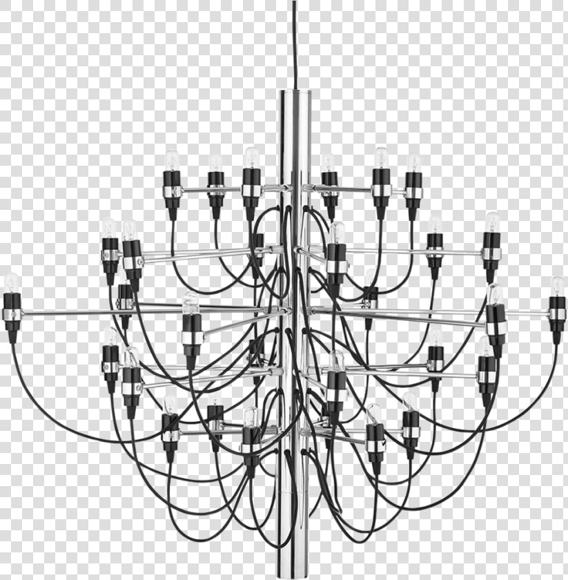 Gino Sarfatti Chandelier 30 Lightbulbs Silver Gino   Gino Sarfatti Light Designer  HD Png DownloadTransparent PNG