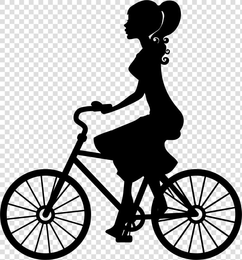 Bicycle Wheel bicycle Art bicycle Drivetrain Part bicycle   Woman On Bike Silhouette  HD Png DownloadTransparent PNG