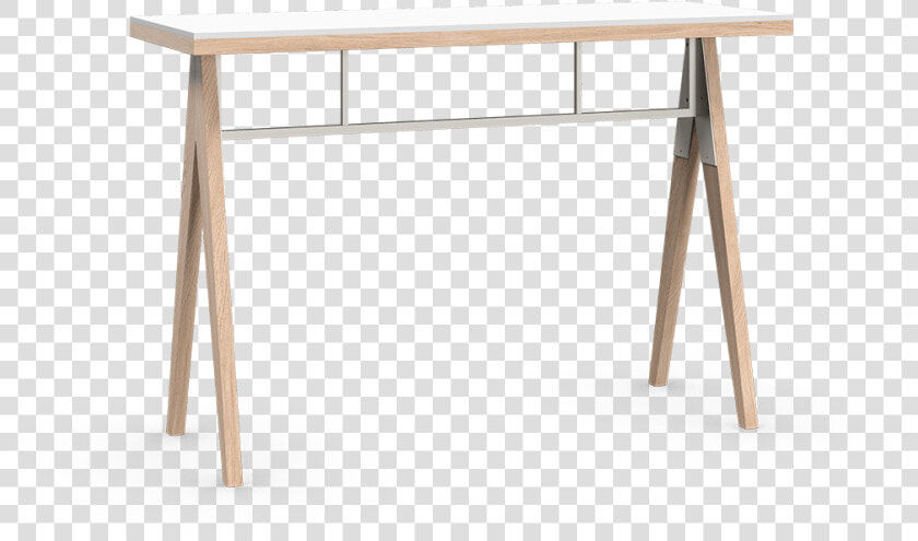 Coquo Braccas White Oak Solid Wood Modular Off White   Trestle Desk  HD Png DownloadTransparent PNG