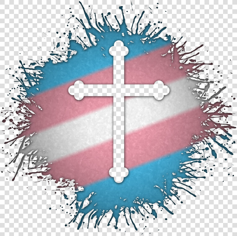 Cross Symbol Silhouetted Out Of Lgbtq Rainbow Paint   Transparent Background Transparent Triple Goddess Symbol  HD Png DownloadTransparent PNG