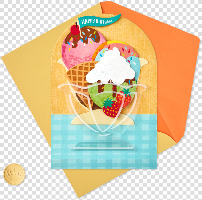 Ice Cream Sundae Pop Up Birthday Card Clipart   Png   Gelato  Transparent PngTransparent PNG