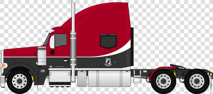 Peterbilt Drawing Side View   Semi Truck Side View Clipart  HD Png DownloadTransparent PNG