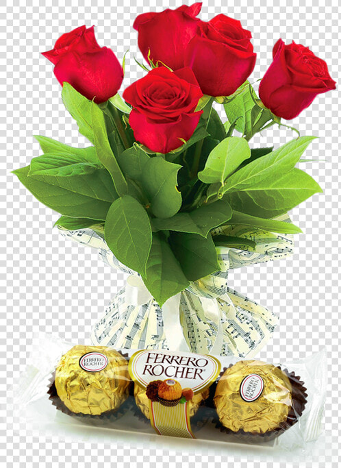 5 Red Roses Bouquet Ferrero Rocher   Thank You Birthday Wishes In English  HD Png DownloadTransparent PNG