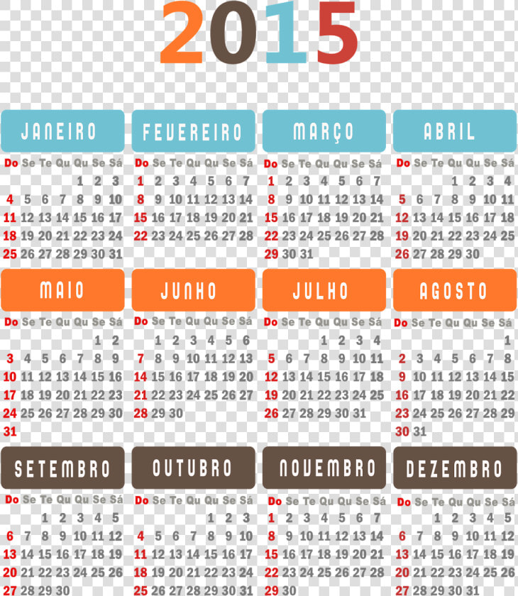 Calendario 2015 Brasil  HD Png DownloadTransparent PNG