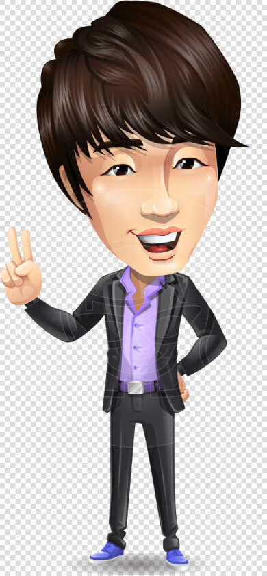 Fashionable Asian Man Cartoon Vector Character   Asian Characters  HD Png DownloadTransparent PNG