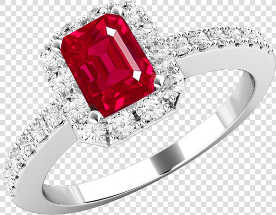 Ruby And Diamond Ring For Women In 18ct White Gold   Gemstone Ring Png  Transparent PngTransparent PNG