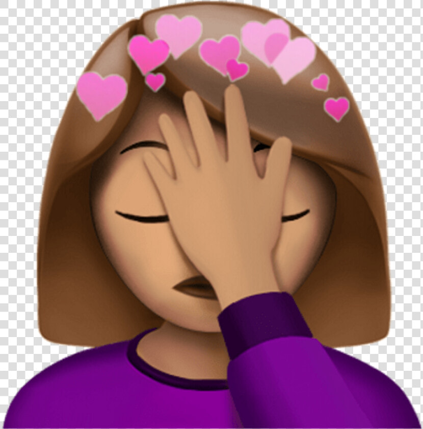 Facepalm Stickers Girl Heart Heartcrown Pink Pinkhearts   Facepalm Emoji Png  Transparent PngTransparent PNG