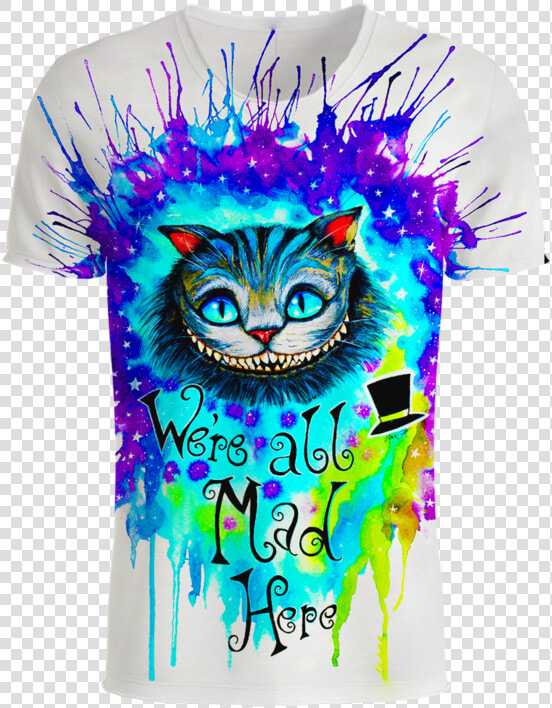 Cheshire Cat Alice In Wonderland 3d T shirt   We Re All Mad Here Watercolor  HD Png DownloadTransparent PNG