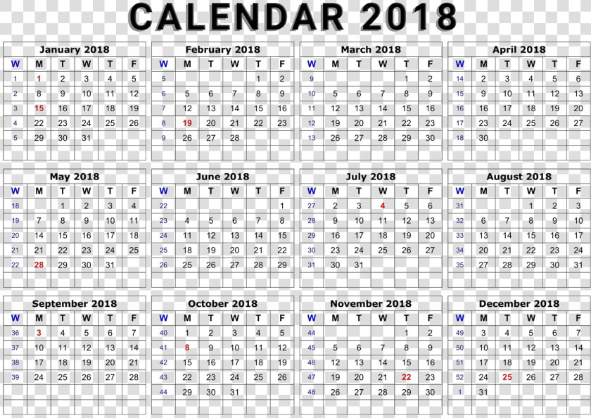 Download 2018 Calendar Transparent Image   Printable 2018 Desk Calendar  HD Png DownloadTransparent PNG