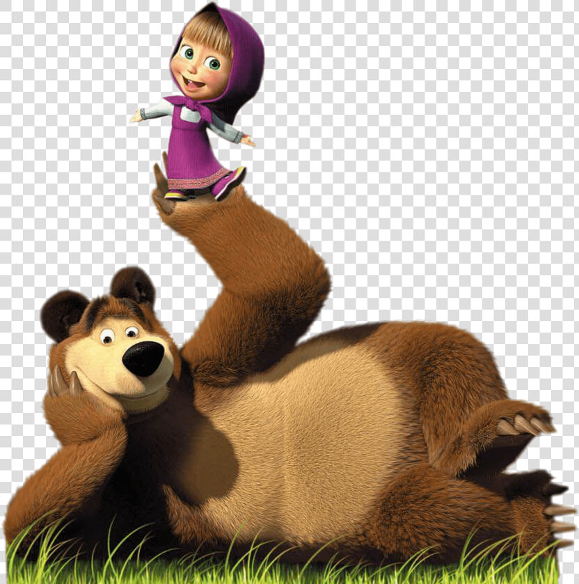 Masha Doing Balancing Act On Bear S Paw   Masha And The Bear Png  Transparent PngTransparent PNG