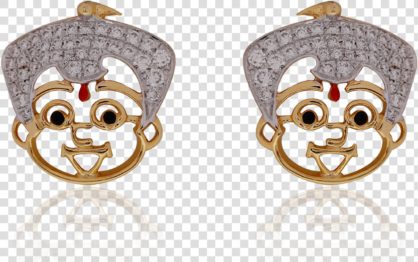 Cute Chota Bheem Gold Earrings   Chota Bheem Gold Pendant  HD Png DownloadTransparent PNG