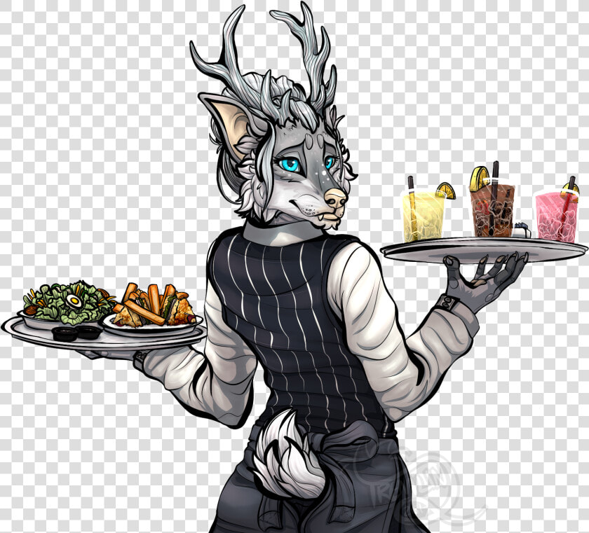 Wolf deer Waitress   Bartender Drawing  HD Png DownloadTransparent PNG