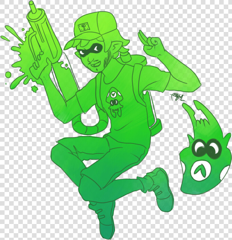 Splatoon Green Fictional Character Vertebrate Cartoon   Cartoon  HD Png DownloadTransparent PNG