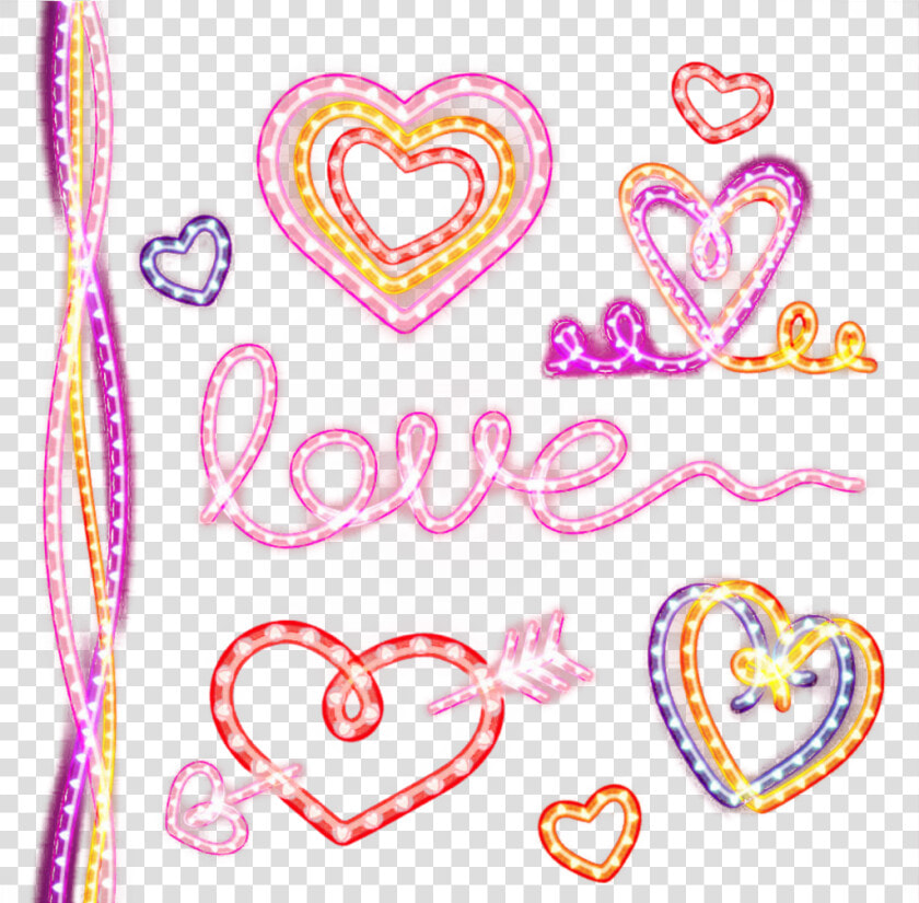  ftestickers  hearts  love  icons  overlay  neon  luminous   Heart  HD Png DownloadTransparent PNG