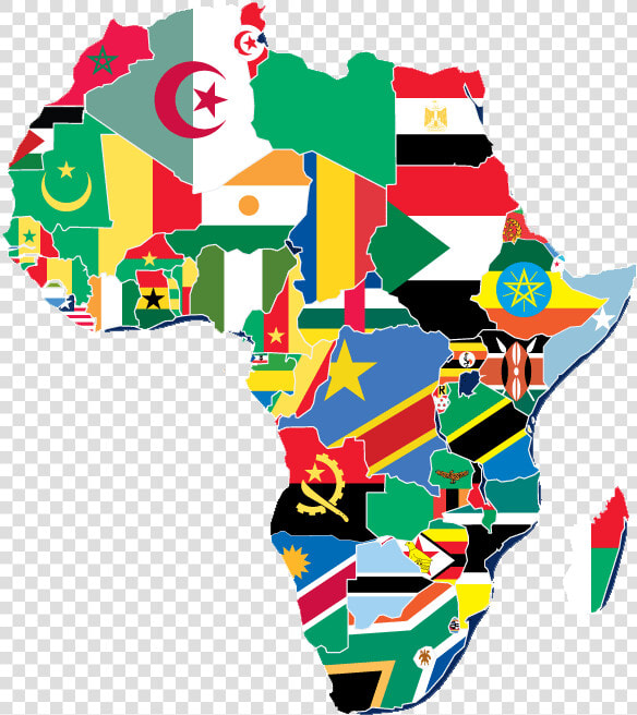 Yasharalites In Africa   African Continent With Flags  HD Png DownloadTransparent PNG