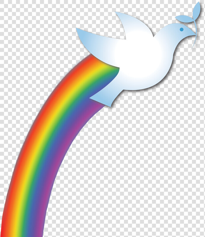 Dove Free On Dumielauxepices   Rainbow With Dove Clipart  HD Png DownloadTransparent PNG