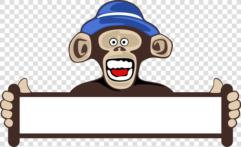 Monkey Holding Blank Sign Clip Arts   Monkey New Year 2019  HD Png DownloadTransparent PNG