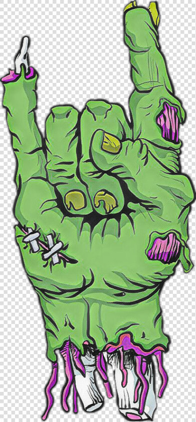 Devil Horns Sticker Horn   Zombie Hand Devil Horns  HD Png DownloadTransparent PNG