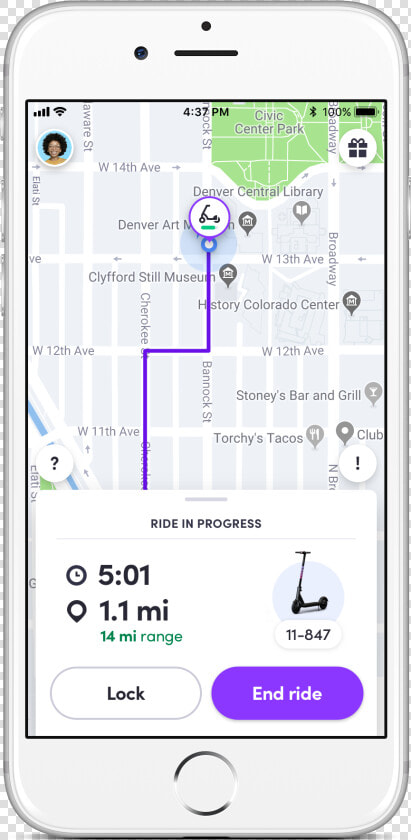 Lyft Denver Scooters   Scooter From Lyft App  HD Png DownloadTransparent PNG