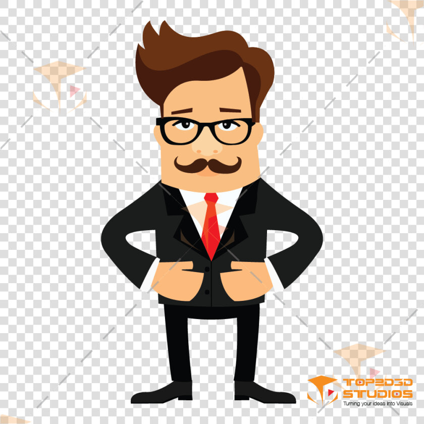 Male Character With Cool Moustaches   2d Character  HD Png DownloadTransparent PNG