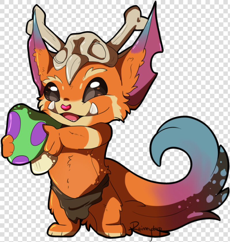 Super Gute Gnar With A Teemo Mushroom By   Ahri And Gnar League Of Legends  HD Png DownloadTransparent PNG