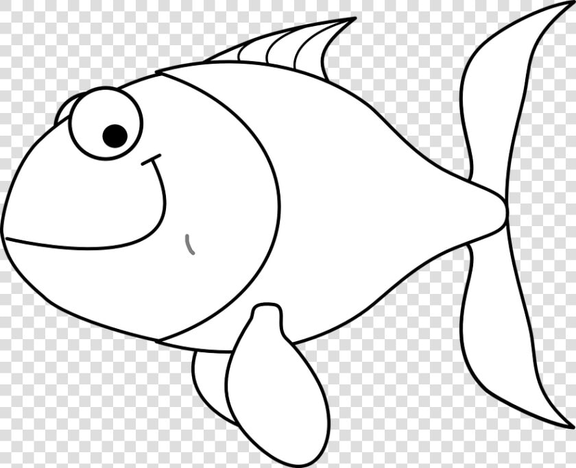 Fish  Smiling  Cartoon  Animal  Aquatic  Eyes  Fins   Cartoon Black White Fish  HD Png DownloadTransparent PNG