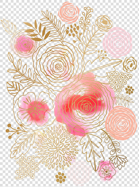 Flower Watercolor Painting Floral Design Pink Watercolor   Pink Kate Spade Pattern  HD Png DownloadTransparent PNG